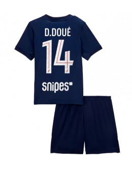 Paris Saint-Germain Desire Doue #14 Replika Hemmakläder Barn 2025-26 Kortärmad (+ byxor)